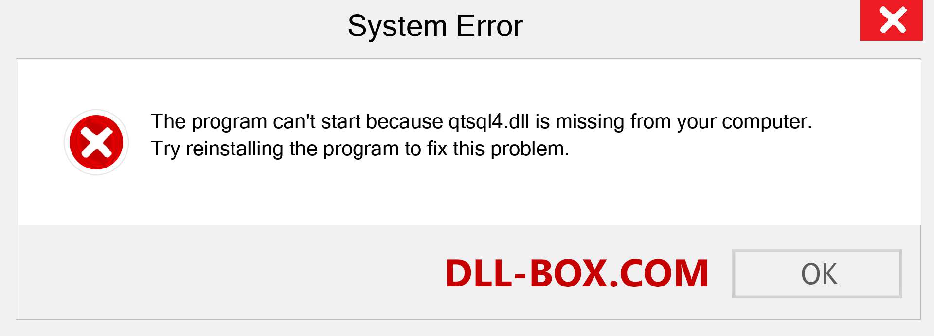  qtsql4.dll file is missing?. Download for Windows 7, 8, 10 - Fix  qtsql4 dll Missing Error on Windows, photos, images
